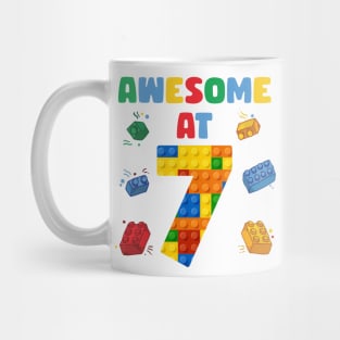 7 Year Old Building Blocks B-day Gift For Boys Kids Mug